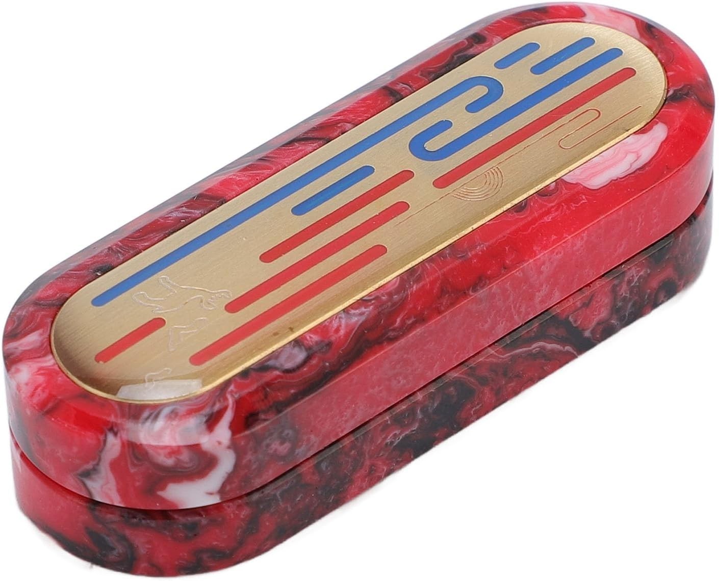 Red Push Card Fidget Slider Mechanical Haptic Stress Relief Pocket Toy
