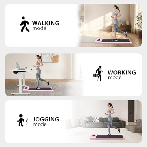 Under Desk Walking Treadmill 1–12km/h Quiet Portable Running Pad w/ App & Remote