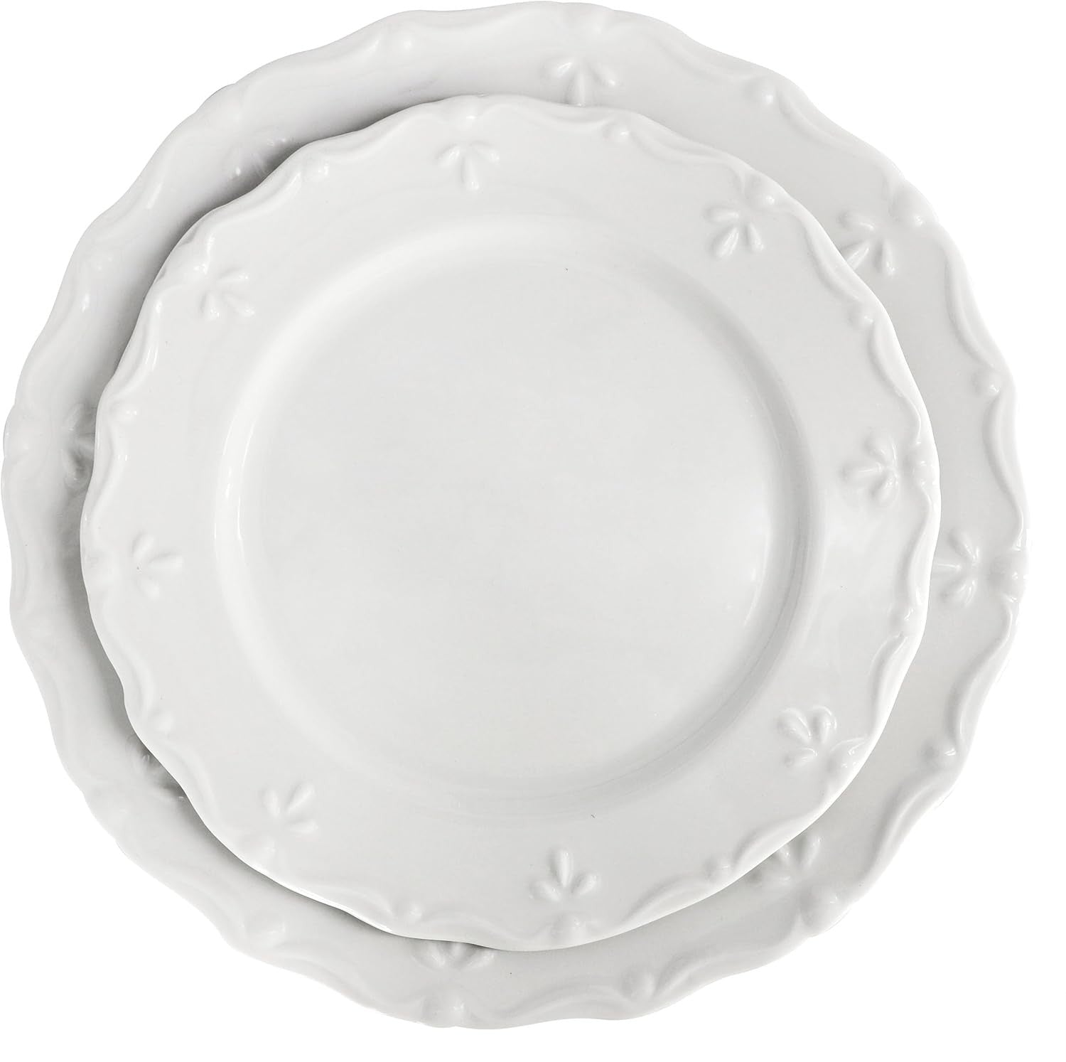18 Piece Porcelain Dinner Set White Plates Bowls Dishwasher Microwave Safe