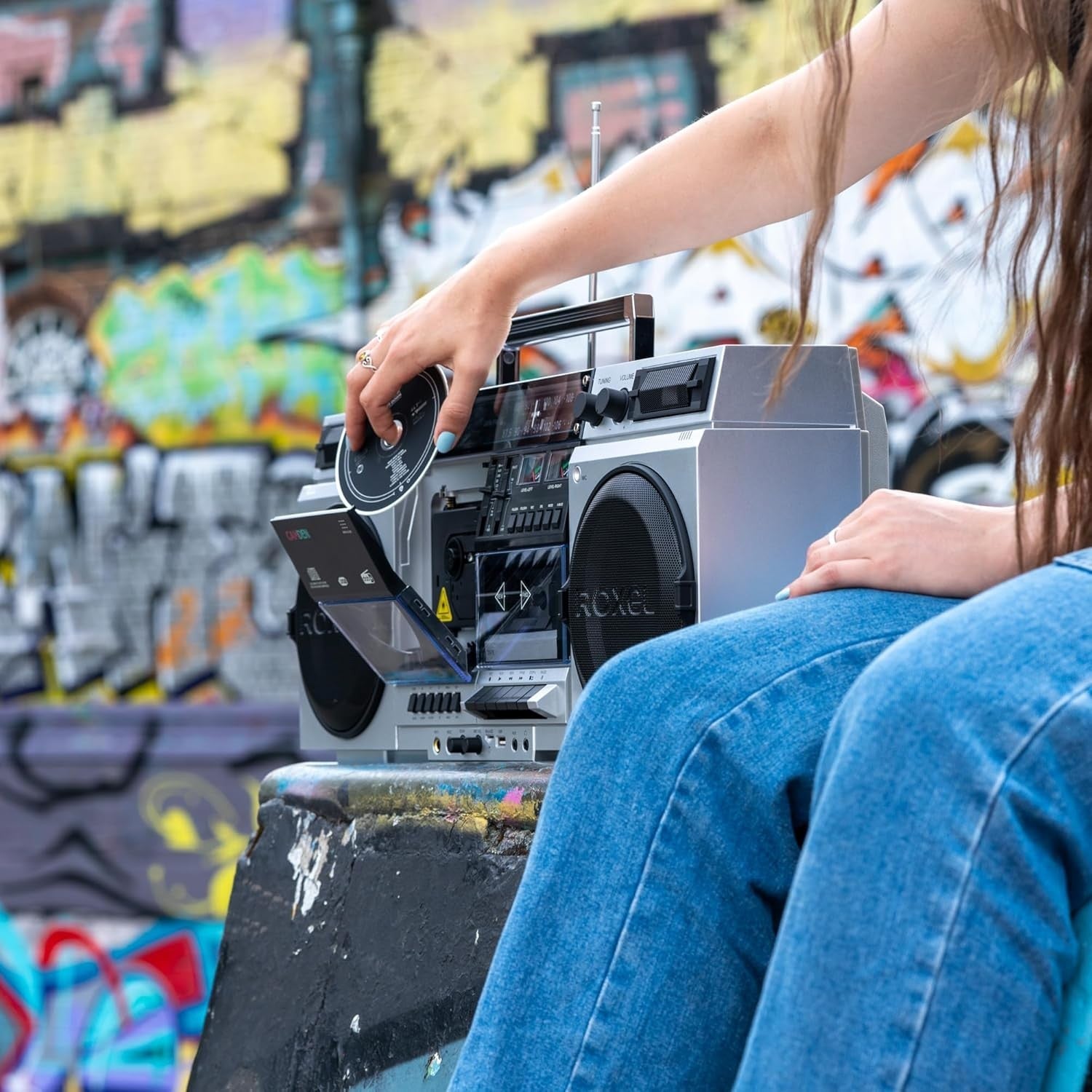 Retro Boombox Cassette CD Player with DAB/FM Radio, Bluetooth & USB