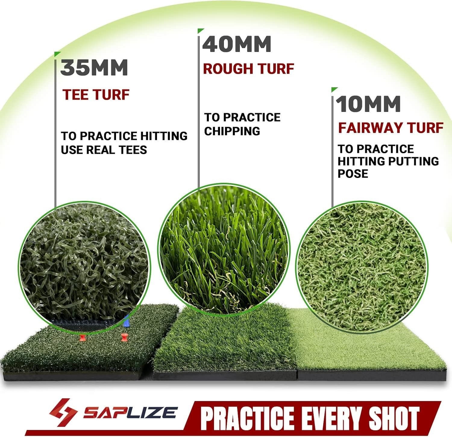 Golf Hitting Mat Non-Slip Indoor Outdoor Practice Pad Driving Chipping