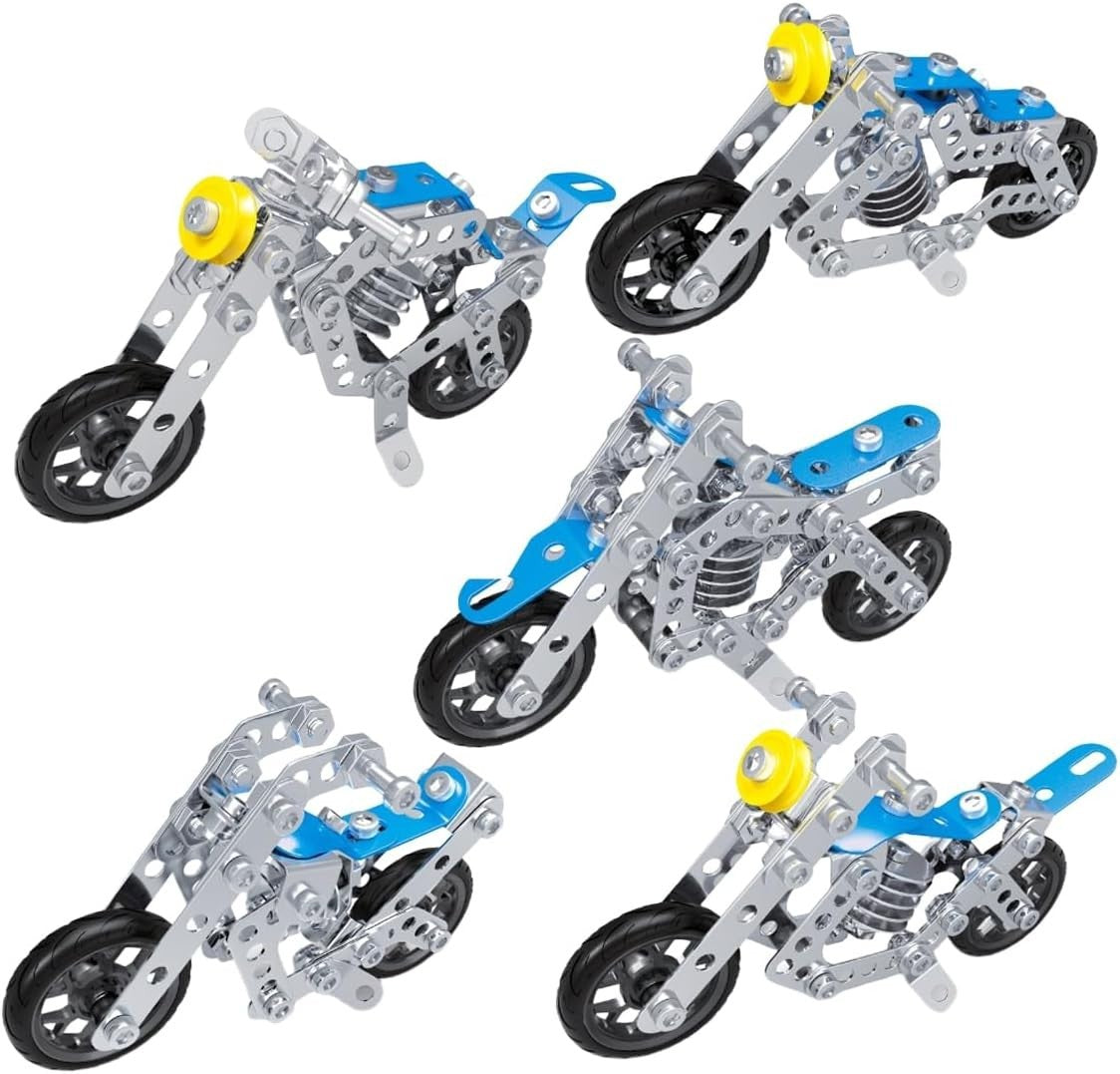 STEM Metal Motorcycle Building Kit 139pcs Toy Model Set for Kids Age 5+
