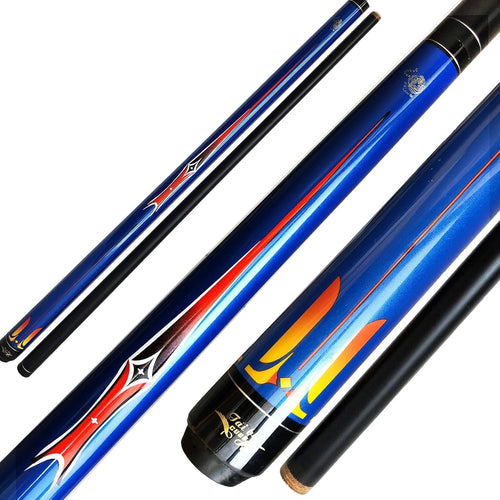 48in Kids Pool Cue Blue 18oz Maple Carbon Fiber 13mm Tip