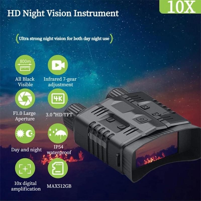 4K HD Night Vision Binoculars 2160P Infrared Camera for Day & Night Use