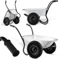 100L 2-Wheel Galvanised Wheelbarrow Silver – Pneumatic Tyres Heavy Duty 150kg