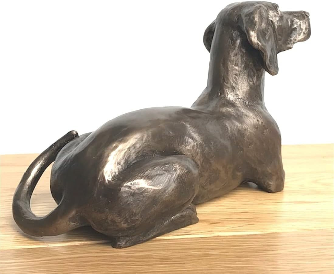Cold Cast Bronze Dog Ornament • Heavyweight Weimaraner Figurine 23.5cm • Decor
