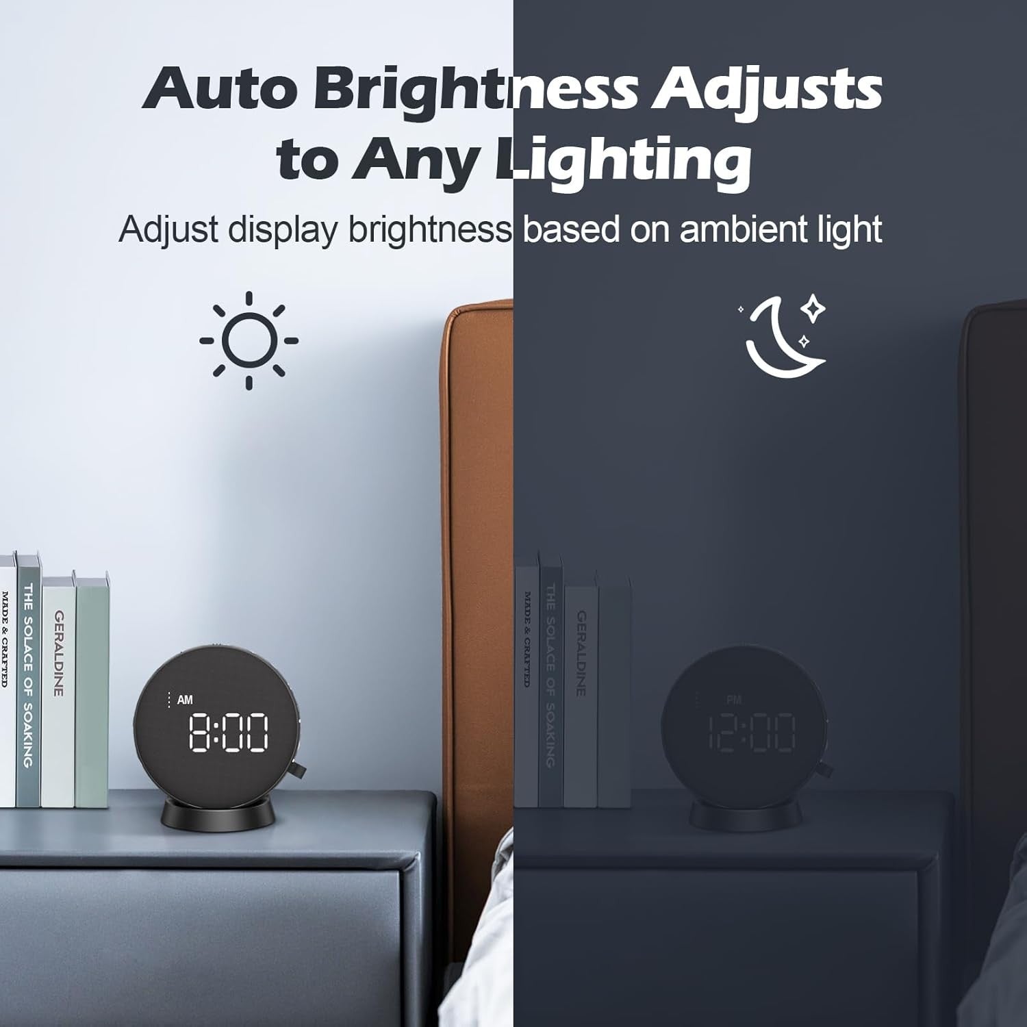 Vibrating Alarm Clock Bed Shaker Loud Digital LED for Heavy Sleepers