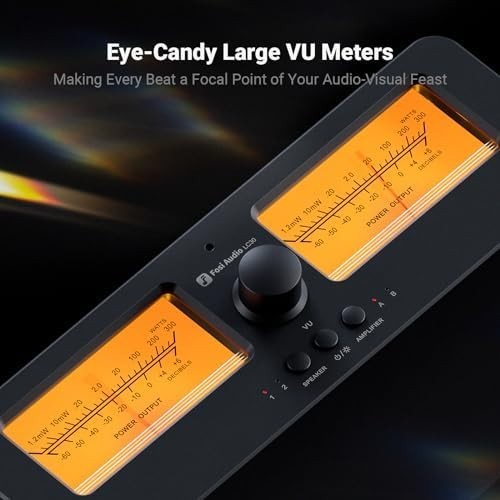 LC30 VU Meter Amplifier Speaker Selector 2-Way Stereo HiFi Switcher Yellow