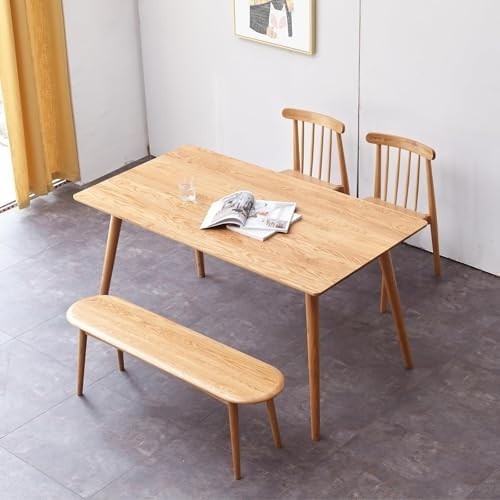 Solid Oak Wood Dining Bench Original Wood Half-Round Seat 39in