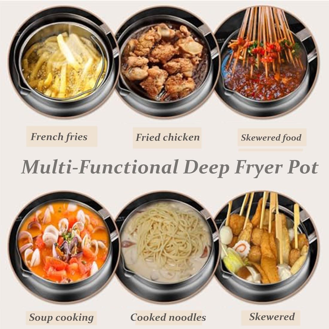 2L Stainless Steel Fryer Pot Oil Strainer Filter Jug Pour Spout