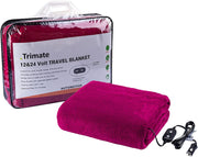 Electric Car Heated Blanket 12V 24V Plush Throw 3 Heat Auto Off Washable