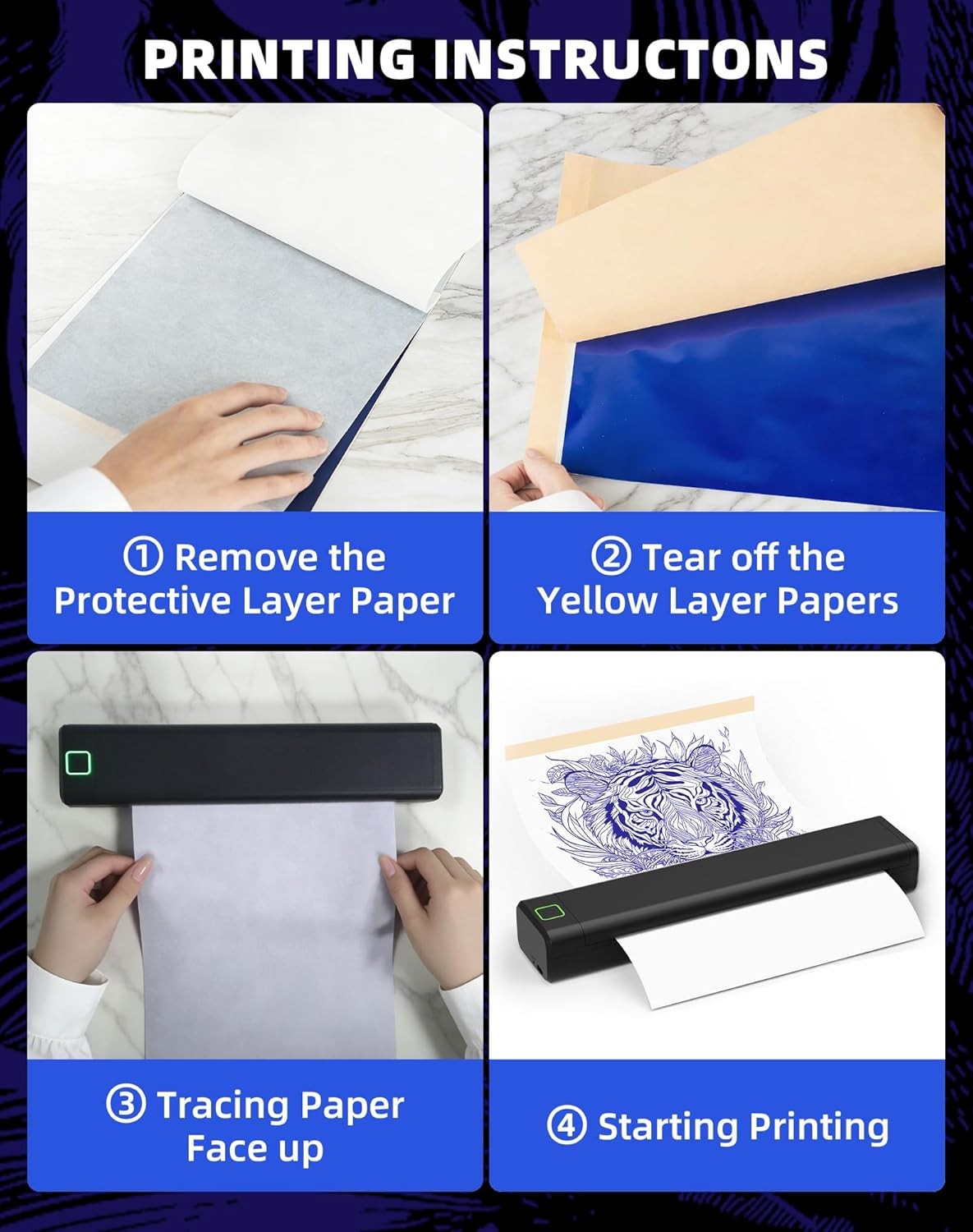 Portable Tattoo Stencil Printer Bluetooth Thermal