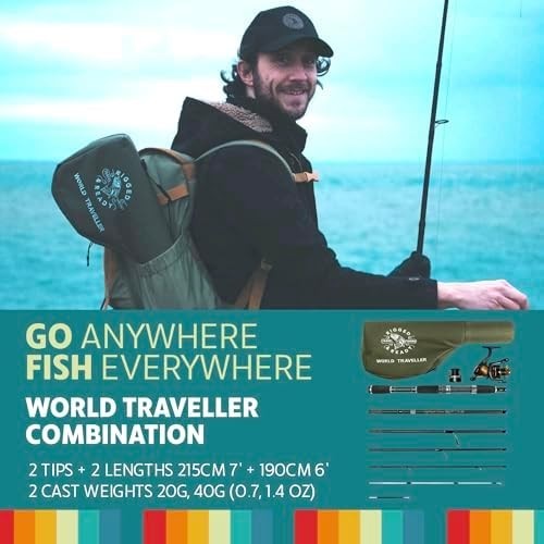 Travel Fishing Rod Reel Combo 6-Section Spin & Casting Kit 2 Tips