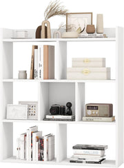 White 7-Cube Bookcase Freestanding Storage Display Shelf with Anti-Topple Kit