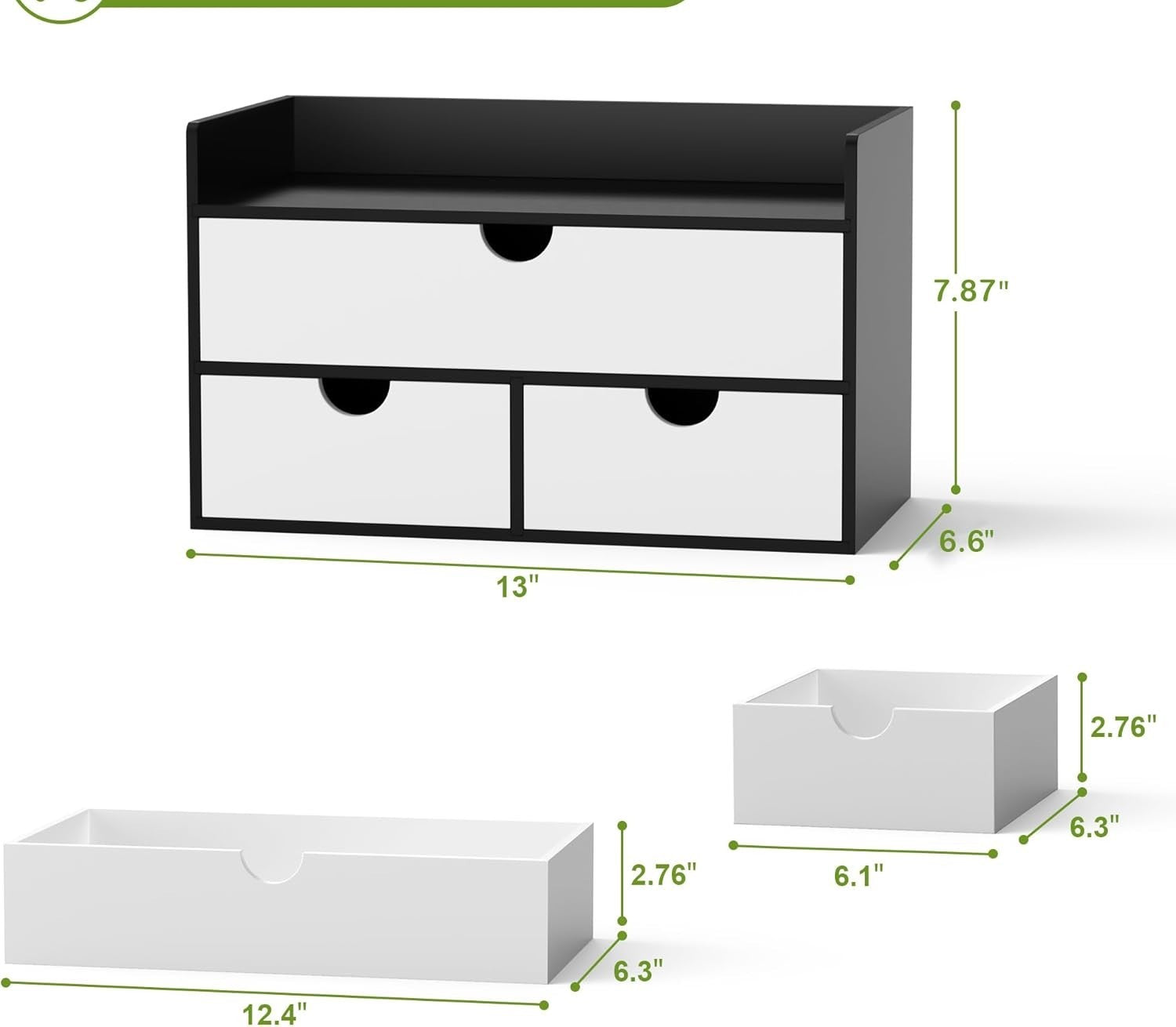 Bamboo Desk Organizer with 2 Drawers | Desktop Storage for Office & Home