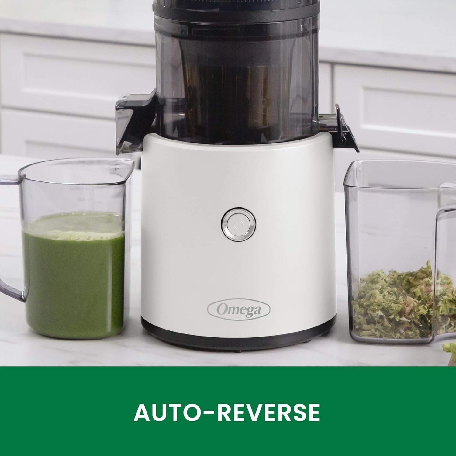 White Cold Press Juicer 2L Extra Large Hopper Auto Reverse Batch Juicing
