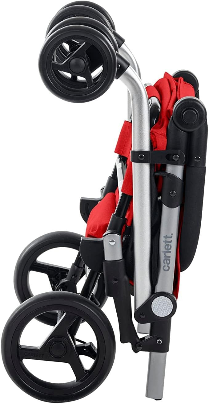 Foldable 64L Shopping Trolley with Thermal Bag 32kg Wheels Red