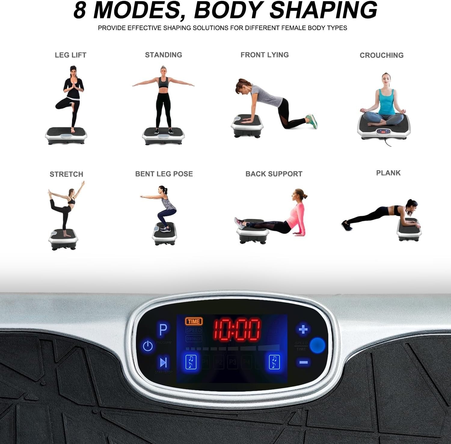 Vibration Plate Exercise Machine Bluetooth Remote Full Body 350lb