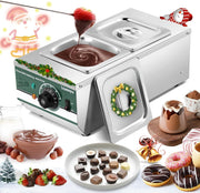 600W Commercial Chocolate Tempering Machine 2 Pot 1.6L Melter