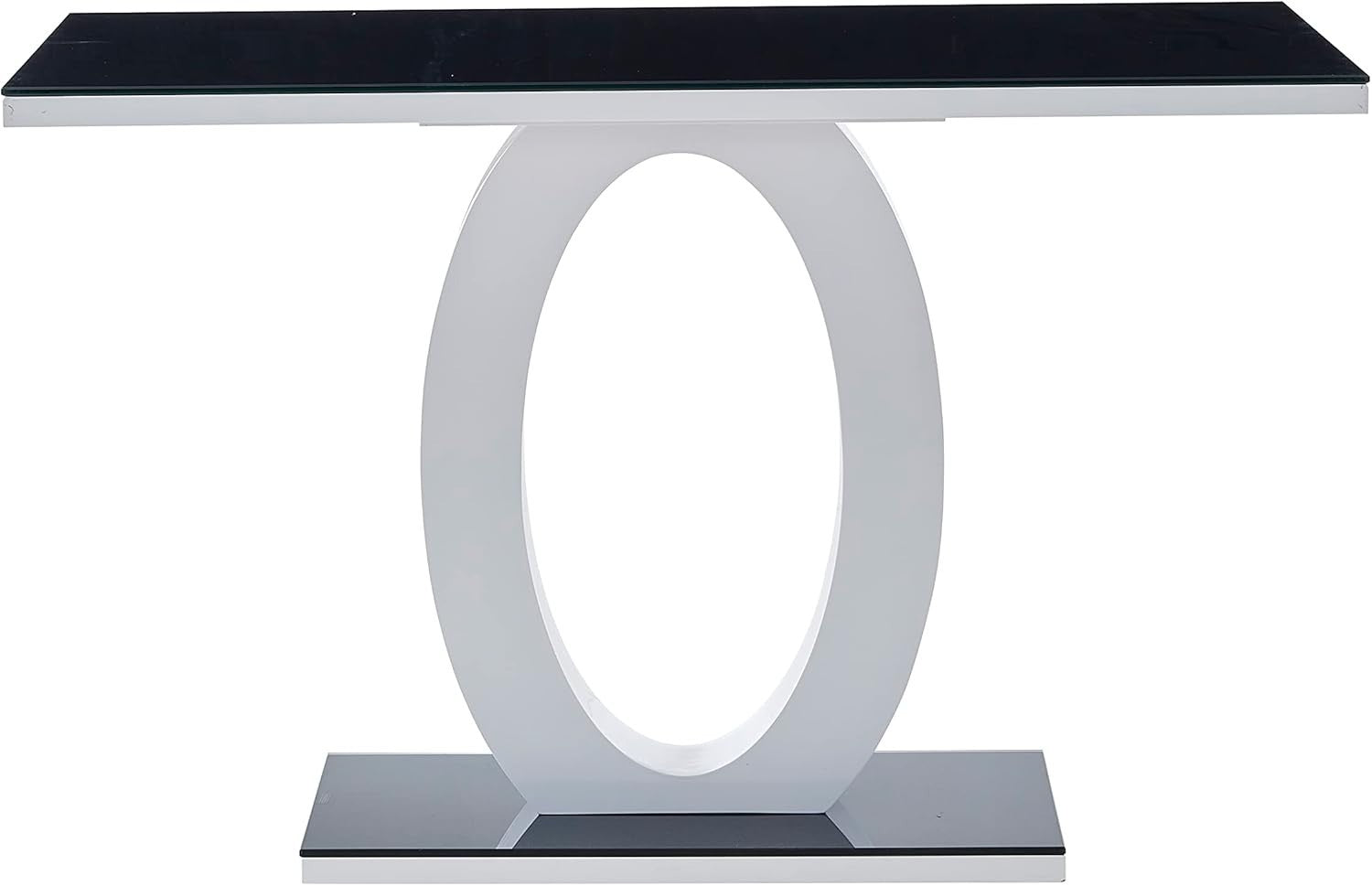 120cm High Gloss Modern Oval Kitchen Dining Table Black Pedestal Base
