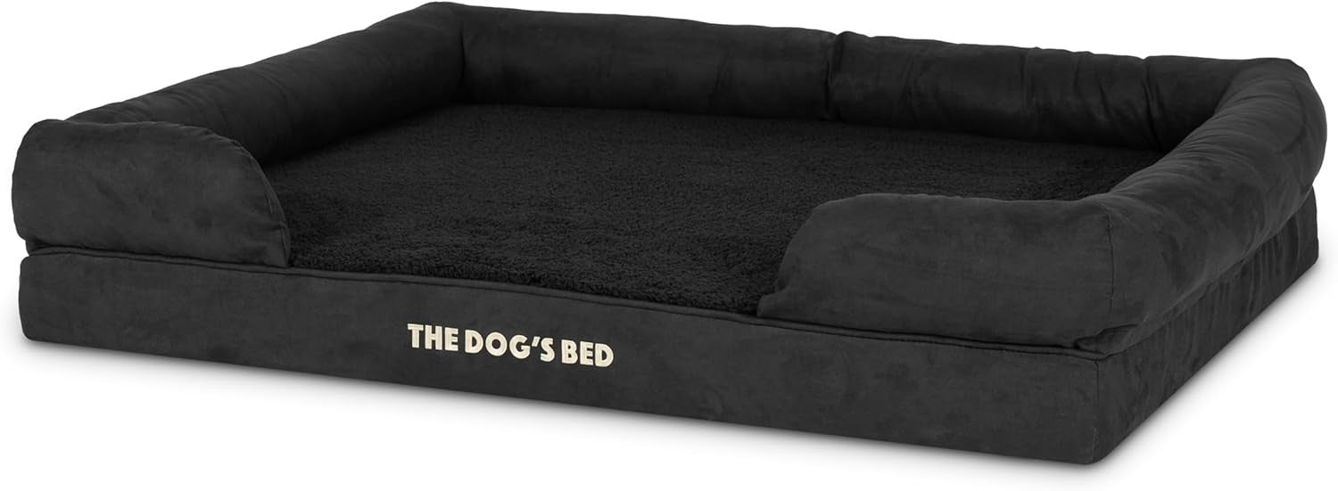 XL Orthopedic Memory Foam Dog Bed Black Plush