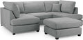 4PC U Shape Sofa with Footstool – Light Grey  Sectional – 5/6 Seater Modular.