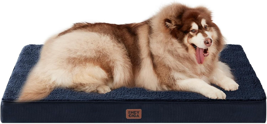 Orthopedic XXL Dog Bed 120x74x9cm Washable Cover Non Slip Navy