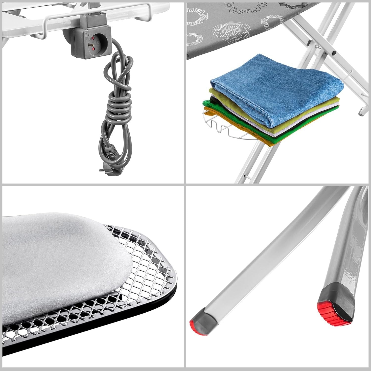 Extra Wide Height Adjustable Ironing Board with Iron Rest Non-Slip Feet