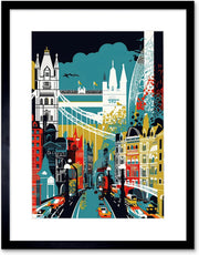 London Cityscape Framed Wall Art Print 12x16 Modern