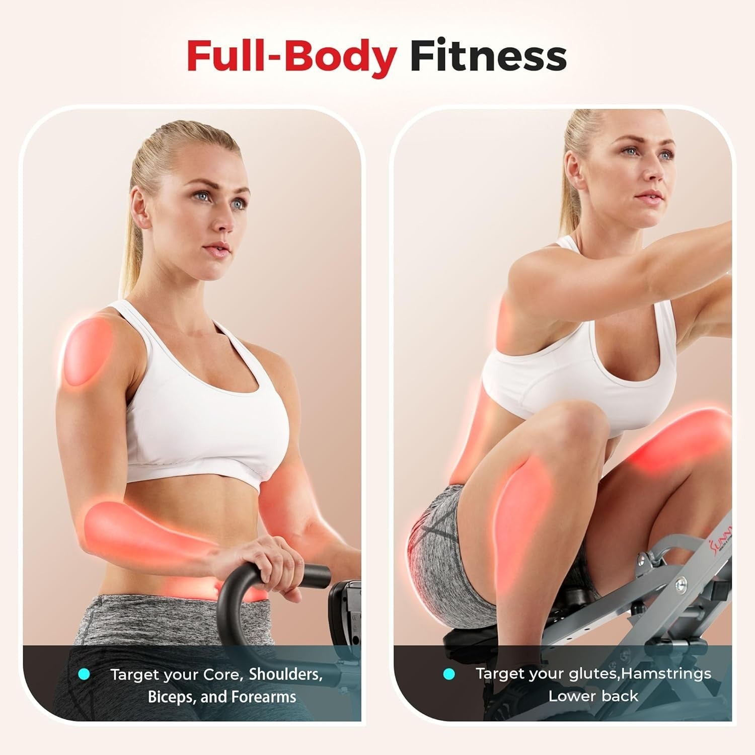 Row-N-Ride Squat Assist Trainer Foldable Home Leg Glute Workout Machine LCD