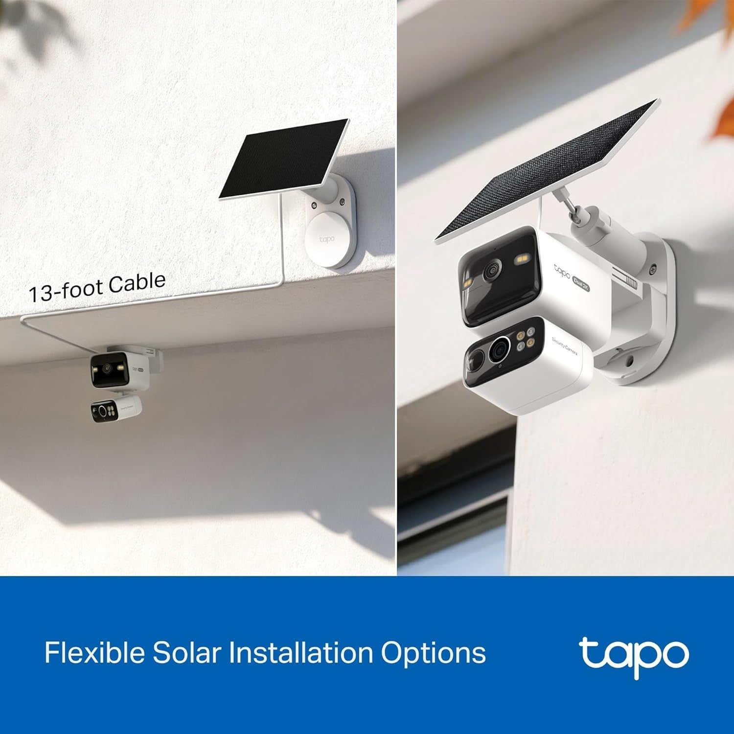 2K Dual Lens Solar Security Camera Outdoor Wireless PTZ AI Detection