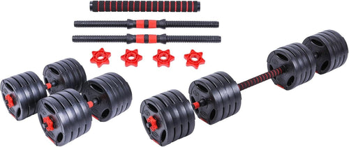 Hybrid Adjustable Dumbbells Pair 40KG Neoprene Home Gym Weights