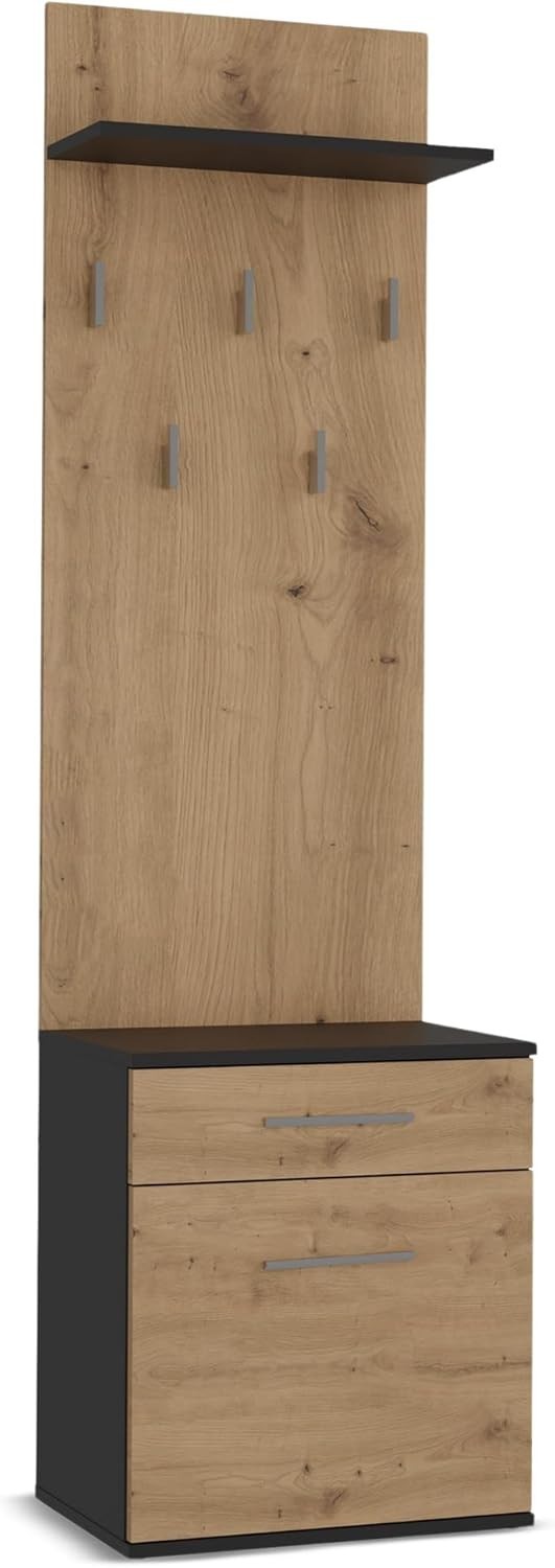 Modern Double Wardrobe with Drawers, Hooks & Shoe Storage 180x50x35cm