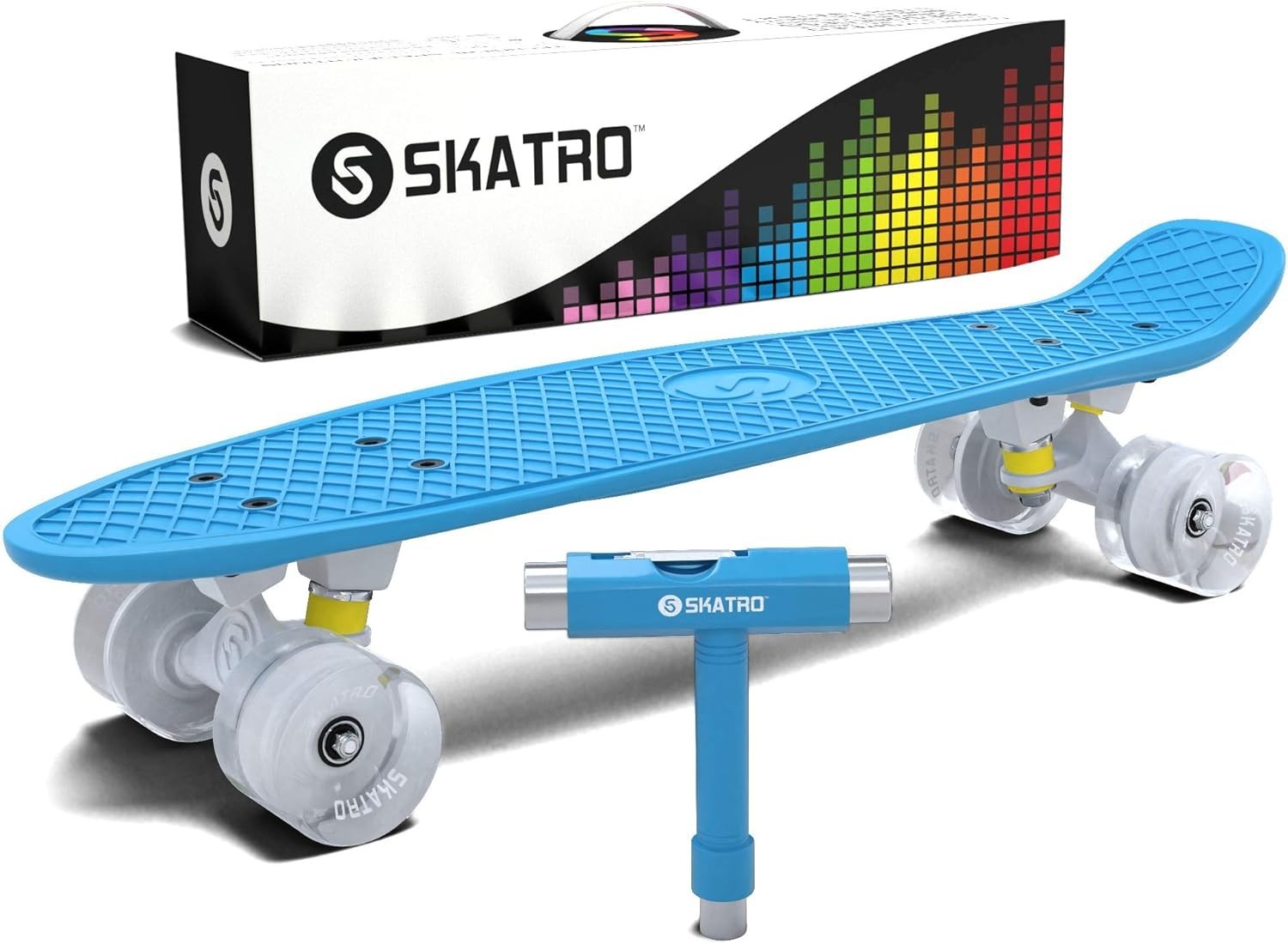 Mini Cruiser Skateboard 56cm Retro Plastic Deck Abec 7 Bearings
