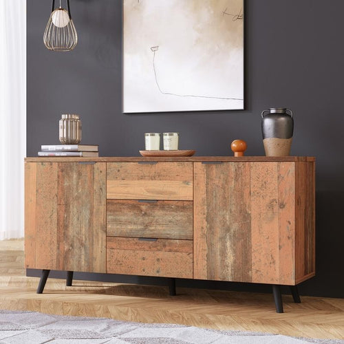 Vintage Sideboard TV Cabinet 140cm Storage Unit with Drawers & Shelves