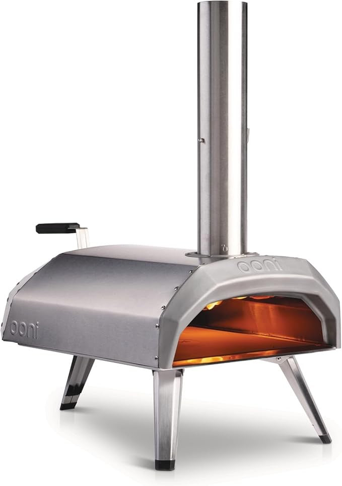12" Dual Fuel Pizza Oven Outdoor Wood Gas Fired 500°C Stone Grill Maker