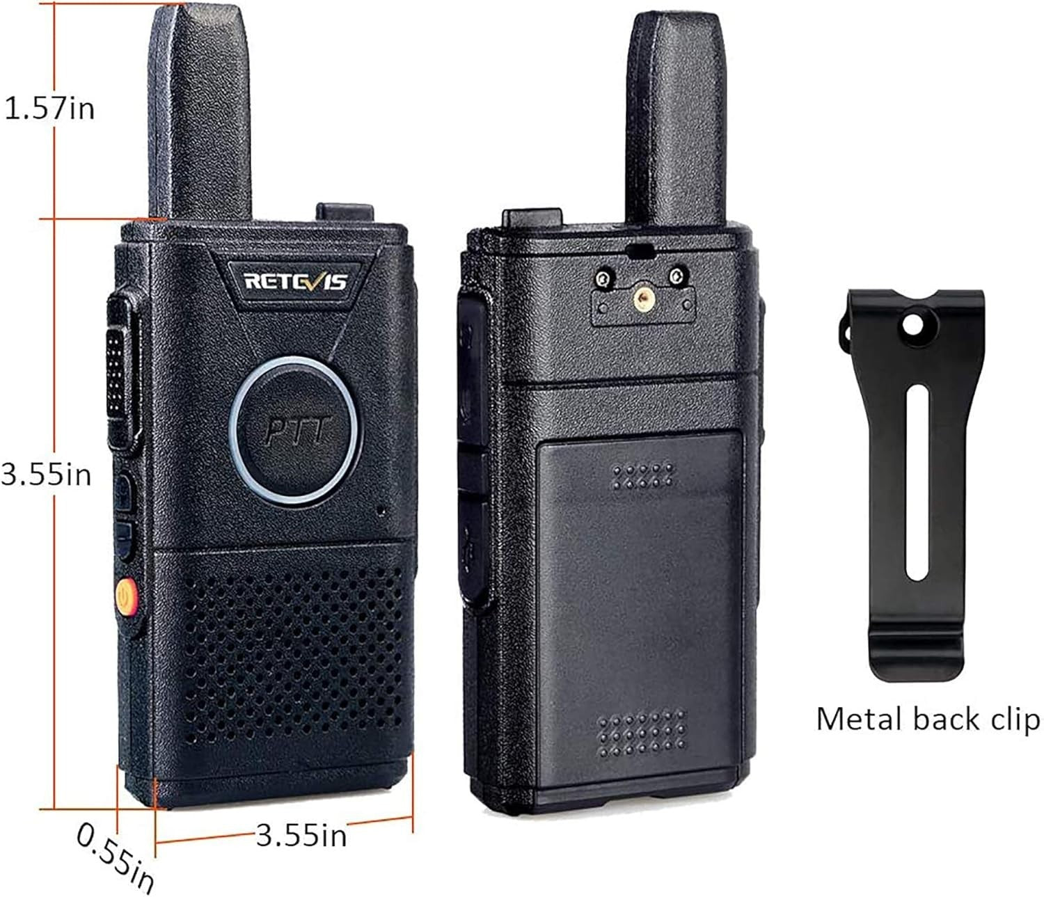 Mini PMR446 Walkie Talkies 4 Pack Rechargeable Dual PTT Long Range Radio