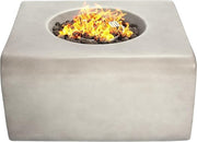 Luxury Outdoor Gas Fire Pit Table Round Stone Effect Patio Heater 59cm
