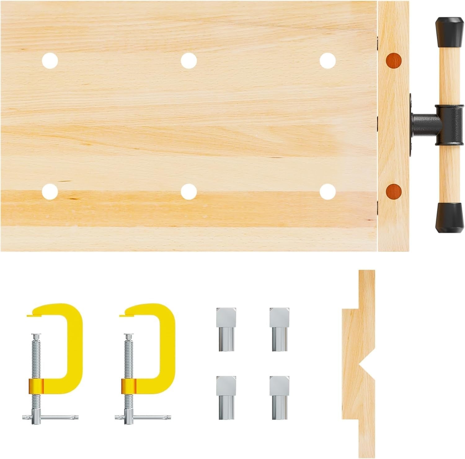 Portable Mini Workbench with Vice Beech Wood Clamp Table for Woodworking