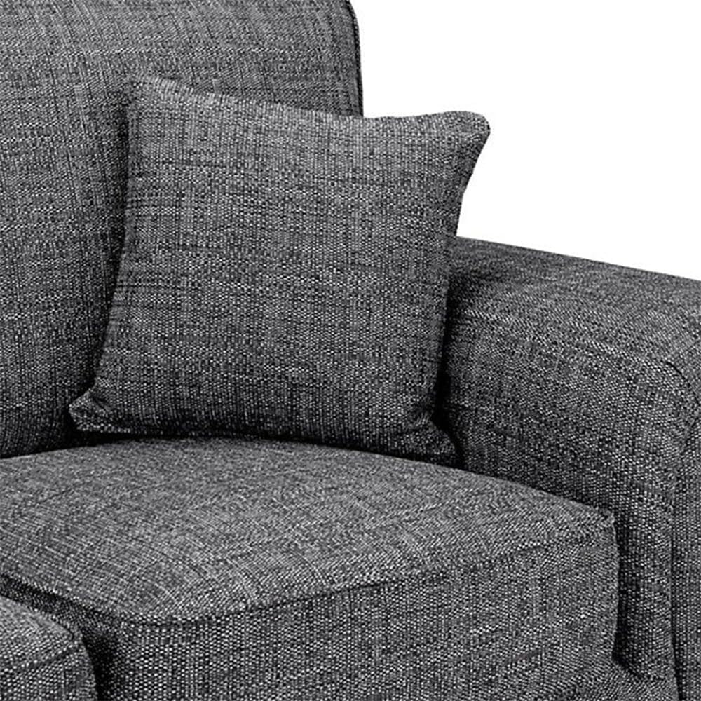 Grey 2C2 Corner Sofa 5 Seater – High Back Chesterfield L Shaped Couch