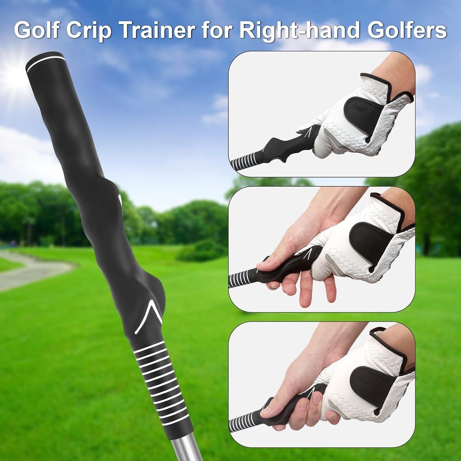 Retractable Golf Swing Trainer RH Click Stick Grip Aid