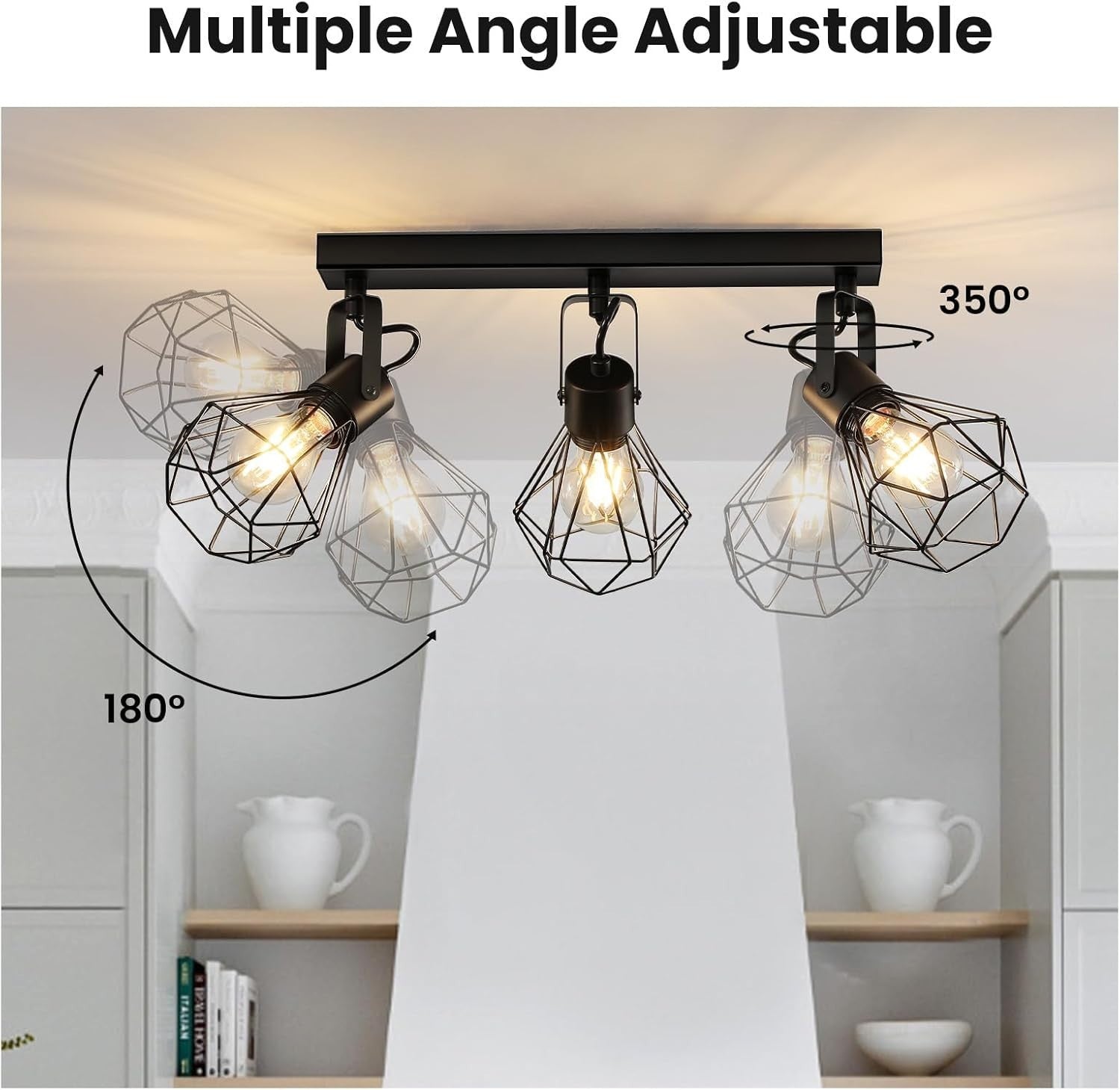3 Light Black Vanity Wall Lights - 90° Rotatable, Vintage Farmhouse Bathroom Lam