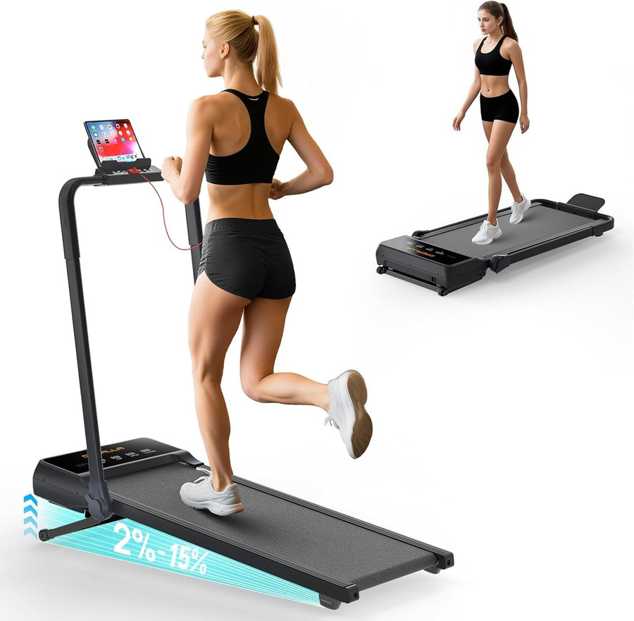 3-in-1 Foldable Walking Treadmill w/ Auto Incline & LED Display