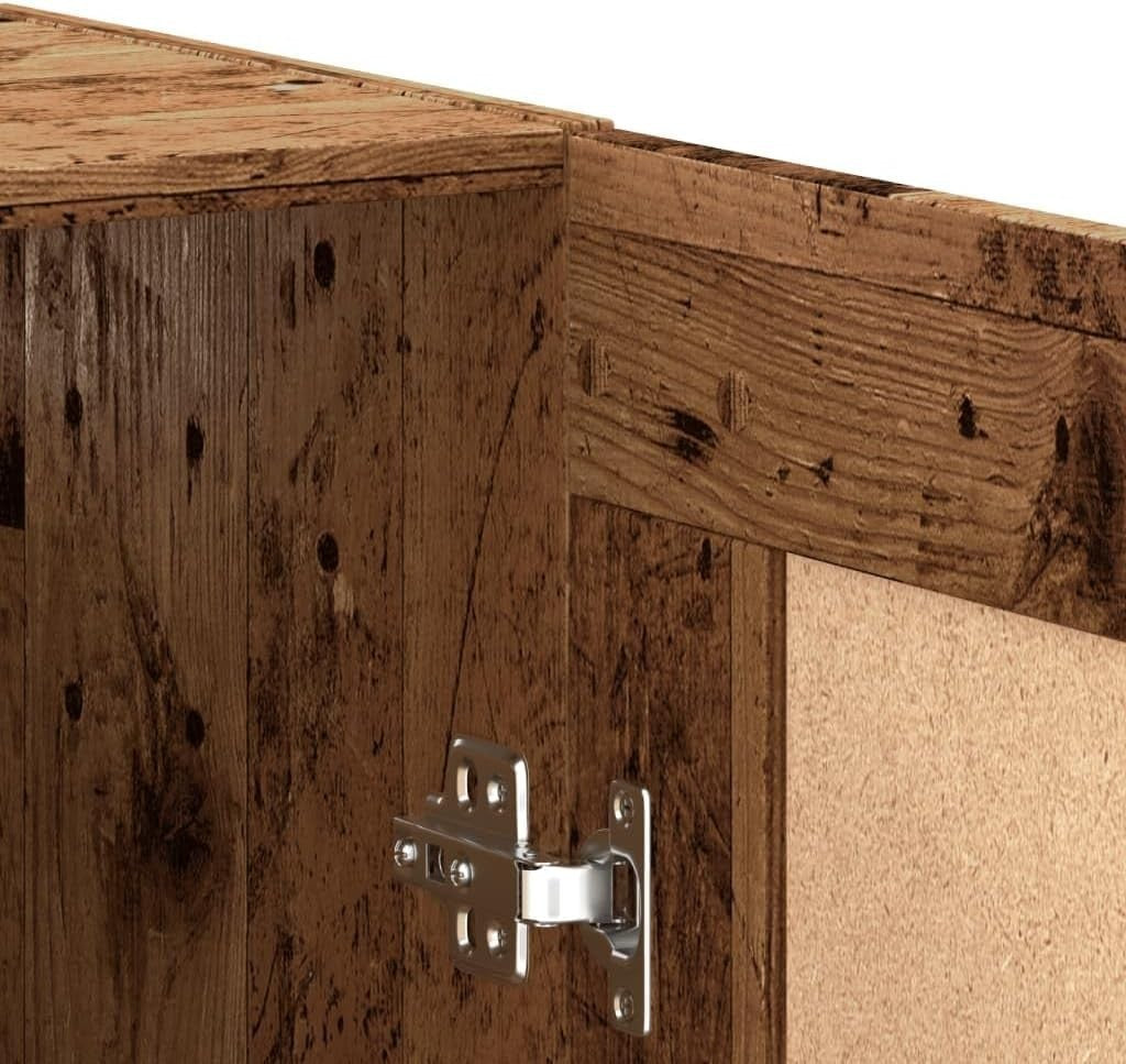 Wall Mounted Storage Cabinet 69.5x34x90cm, 2 Doors, Modern Wood Organizer