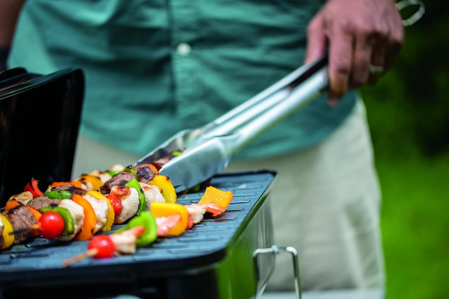 Portable Gas BBQ Grill with Push Ignition – Compact Folding Travel Barbecue
