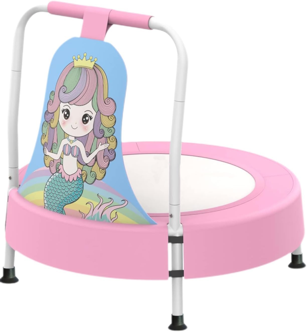 Mini Trampoline for Kids Toddler Indoor Bounce Toy Safety Handle 65cm