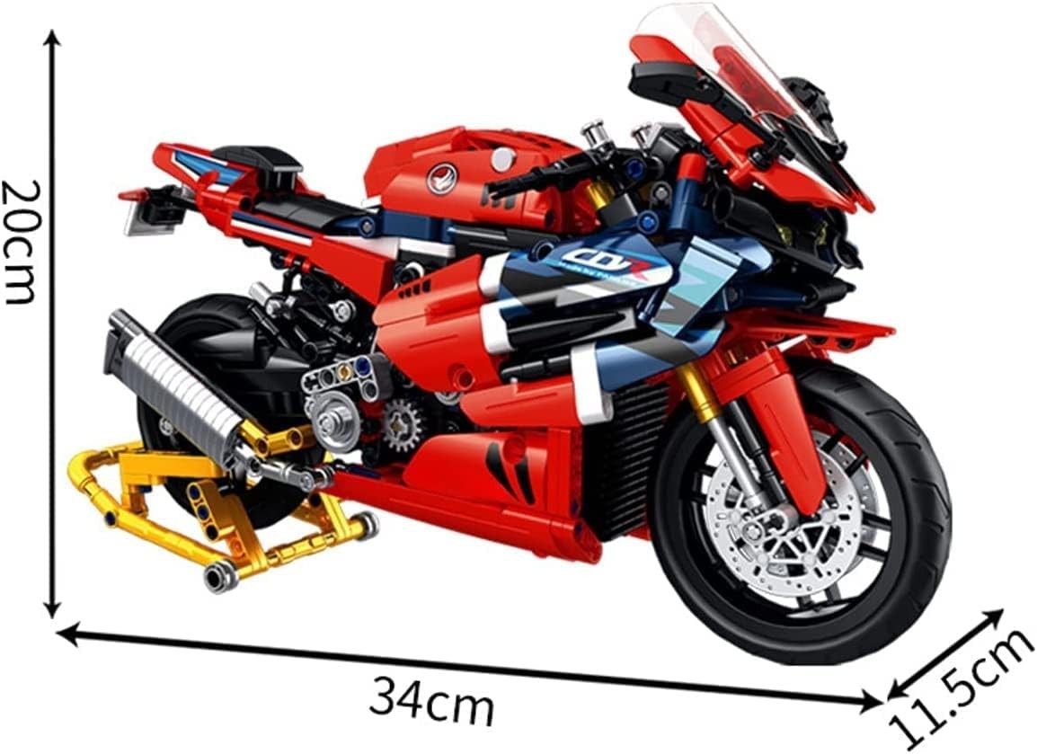 1017-Piece Motorcycle Building Kit, Realistic Motorbike Model Toy for Teens & Ad