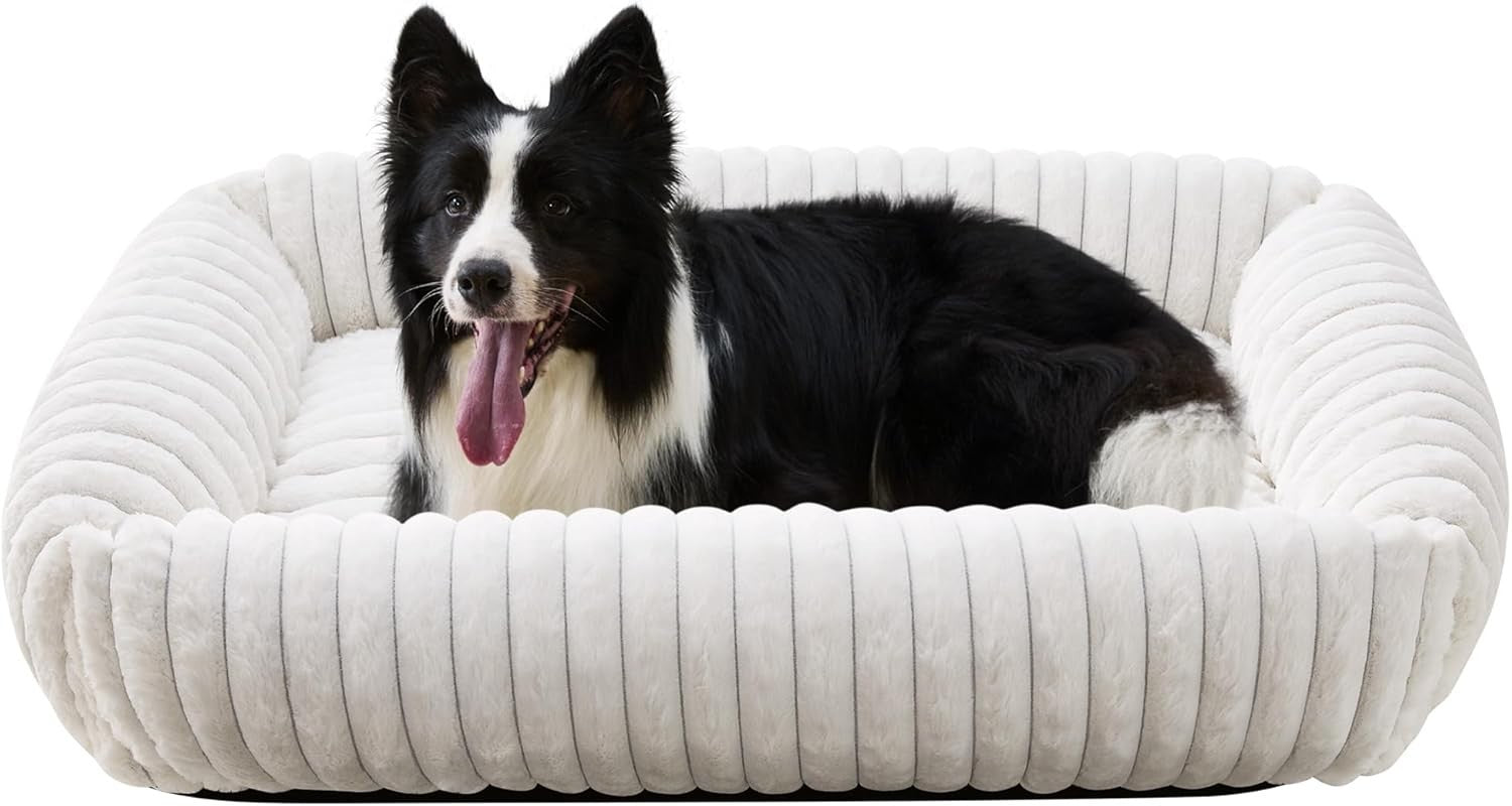 Large Washable Dog Bed 30x24in Soft Furry Sofa