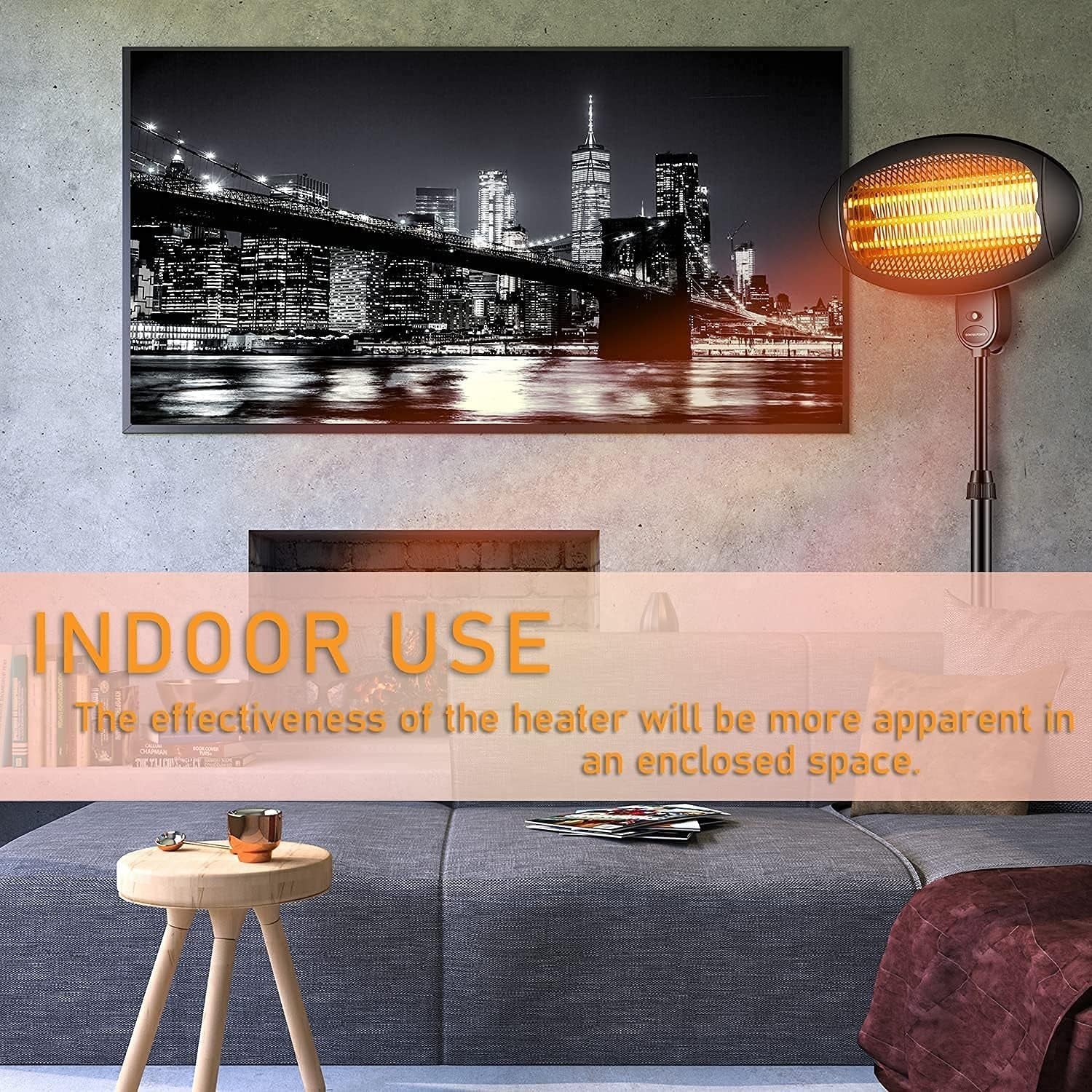 Outdoor Quartz Patio Heater 2000W Waterproof Radiant Heat | Fast Warmth
