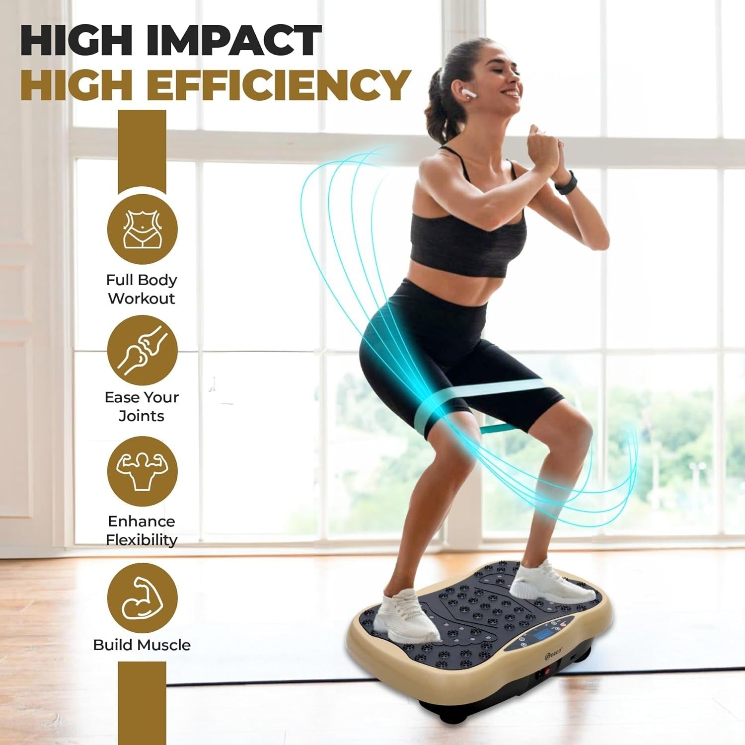 Vibration Plate Exercise Machine 120 Speeds 3 Modes Body Toning